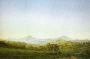 Caspar David Friedrich Bohemian Landscape with the Milesovka oil painting artist